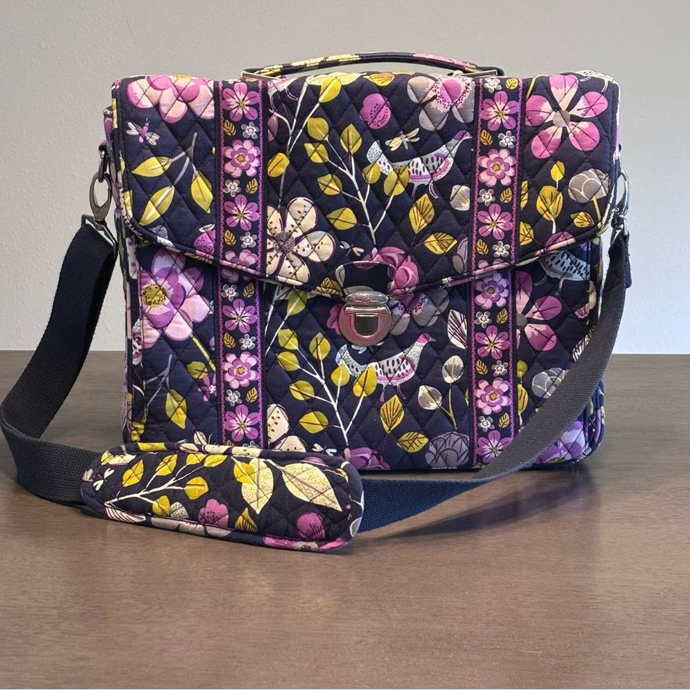 Vera Bradley Blue Purple Floral Quilted Women's Multi-purpose Bag